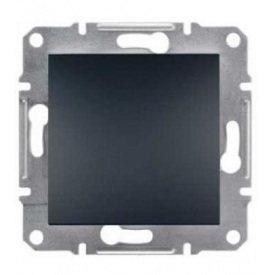 Выключатель кнопочный без рамки антрацит Asfora, EPH0700171