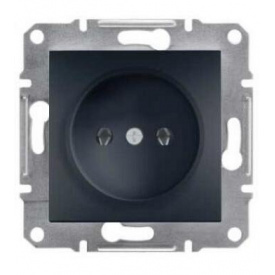 Розетка одинарная без рамки антрацит Asfora, EPH3000171