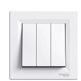 Трехклавишный выключатель Schneider Electric Asfora EPH2100121 (белый)