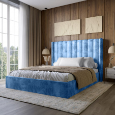 Двуспальная кровать Lion Нино Silk 503 Темно-синий 160x200 см (Lion-045050)