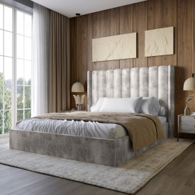 Двоспальне ліжко Lion Ніно Silk 104 Кавовий 180x200 см (Lion-041406)