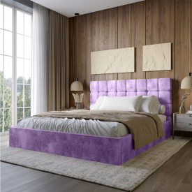Двоспальне ліжко Lion Піксі Silk 401 Лавандовий 160x200 см (Lion-044280)