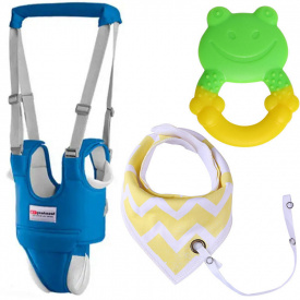 Набір 2Life віжки-ходунки с слинявчиком та прорізувач Y7/11 Жабка (v-11712)