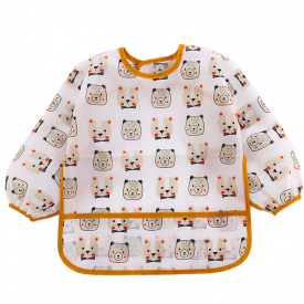 Детский слюнявчик-нагрудник водонепроницаемый для еды и творчества 2Life с мишками 100 см Белый (v-11697)