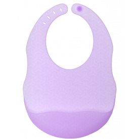 Слюнявчик силиконовый детский с карманчиком полупрозрачный 2Life 29,5х20,5 см Фиолетовый (vol-10201)