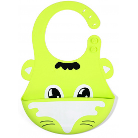 Слюнявчик силиконовый детский 2Life 3D Котик 27 см Салатовый (vol-10213)