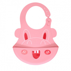 Слюнявчик для кормления Moimoin Заяц Розовый