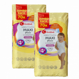 Дитячі підгузки Kruidvat Jumbo Pack 4+ 9-15 кг 140 шт 2 уп