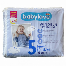 Підгузки Babylove Premium 5 Junior (10-16 кг) 36 шт