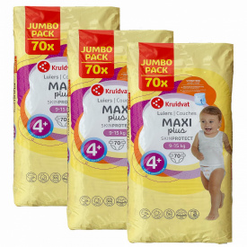 Дитячі підгузки Kruidvat Jumbo Pack 4+ 9-15 кг 210 шт 3 уп