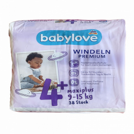 Підгузки Babylove Premium 4+ Maxi Plus (9-15 кг) 38 шт