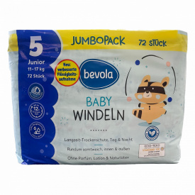 Підгузки Bevola Jumbopack Baby 5 Junior 11-17 кг 72 шт