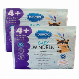 Підгузки Bevola Baby 4+ Maxi Plus 8-15 кг 76 шт