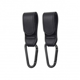 Карабін тримач Choice для кріплення сумок на коляску та автокрісла на липучці 2 шт Чорний