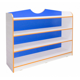 Стелаж дитячий для взуття МАКСІ МЕБЛІ Дуб молочний/Синій уніколор (5102169)