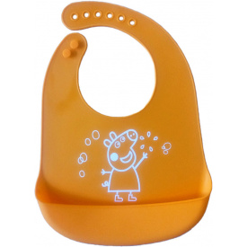 Дитячий силіконовий слинявчик 2Life 32х23 см Помаранчевий (v-11919)