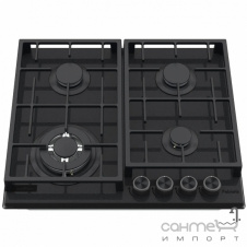 Газовая варочная поверхность Fabiano FHG 8244 VGHT Diamond Black матовое черное стекло