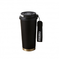 Термочашка з ремінцем YIWU Coffee 500 мл Чорний (HP-14-17B)