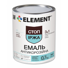 Емаль антикорозійна ELEMENT Стоп Іржа 3 в 1 графітова глянсова 0,7 кг