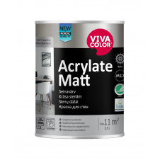 Фарба інтер'єрна Acrylate Matt вологостійка матова база А біла 0,9 л