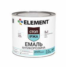 Емаль антикорозійна ELEMENT Стоп Іржа 3 в 1 чорна глянсова 2 кг