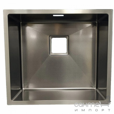 Квадратная кухонная мойка под столешницу Fabiano Quadro 44 Celldecor Nano Graphite нержавеющая сталь, декор соты