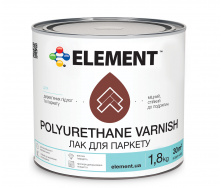 Лак для паркету ELEMENT POLYURETHANE VARNISH напівматовий 1,8 кг
