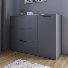 Комод Lion Краш 120x43x86 см Антрацит (LION-044141)