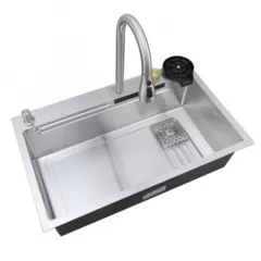 Кухонная мойка Winmix Premium MH7545-SET-03 SUS304 (со смесителем, диспенсером, сушкой в комплекте) из нержавеющей стали Водопад Черновцы