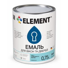 Эмаль ELEMENT для окон и дверей база А белая 0,75 л Киев