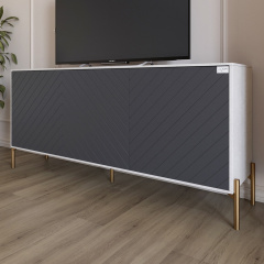 Тумба Lion Амарант 168x40x76.5 см Бетон/Графитовый (LION-043088) Конотоп