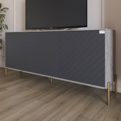 Тумба Lion Амарант 168x40x76.5 см Шварцвальд/Графітовий (LION-043087) Миколаїв