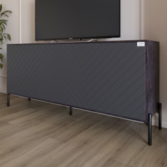 Тумба Lion Амарант 168x40x76.5 см Бетон темний/Графітовий (LION-043016) Київ