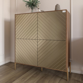 Комод-пенал Lion Амарант 114x40x126.5 см Дуб Ливорно/Перламутровый металлик (LION-042071)