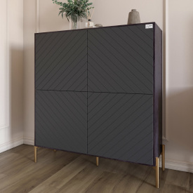 Комод-пенал Lion Амарант 114x40x126.5 см Бетон темный/Графитовый (LION-042048)