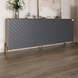 Комод Lion Амарант 158.5x39x77 см Дуб Ліворно/Графітовий (LION-041945)