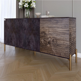 Комод Lion Грей 154x38x76.5 см Бетон темный/Дерево (LION-041835)