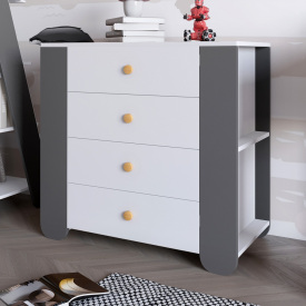Комод Lion Indi 80x40x75.5 см Німфея Альба/Антрацит (LION-042952)