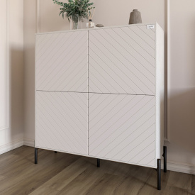 Комод-пенал Lion Амарант 114x40x126.5 см Бетон/Білий (LION-042007)