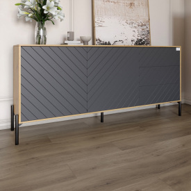 Комод Lion Амарант 158.5x39x77 см Дуб Артизан/Графитовый (LION-041888)