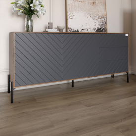 Комод Lion Амарант 158.5x39x77 см Дуб Ливорно/Графитовый (LION-041890)