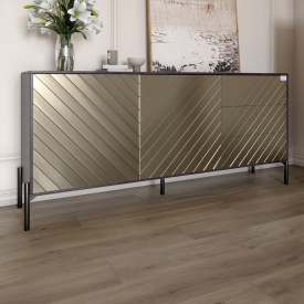 Комод Lion Амарант 158.5x39x77 см Бетон темный/Перламутровый металлик (LION-041919)