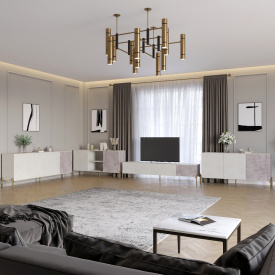 Комплект мебели для гостиной Lion Грей 4 элемента Бетон/Камень (LION-042932)