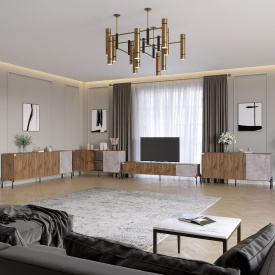 Комплект мебели для гостиной Lion Грей 4 элемента Дуб Ливорно/Камень (LION-042819)