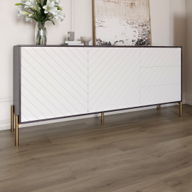 Тумба Lion Амарант 168x40x76.5 см Бетон темний/Білий (LION-043076)