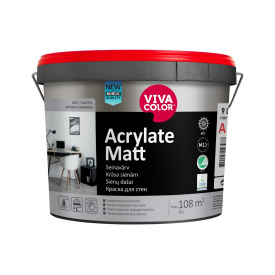 Фарба інтер'єрна Acrylate Matt вологостійка матова база А біла 9 л