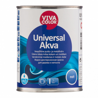 Краска для дерева и металла Universal Akva Matt база A белая 0,9 л