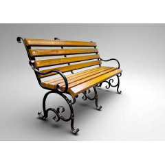 Лавка садова кована Tobi Sho Дольче з підлокітниками для дачі, тераси 200 см колір дуб Жмеринка