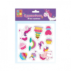 Набор мягких наклеек "Единороги" Vladi Toys VT4210-04 укр