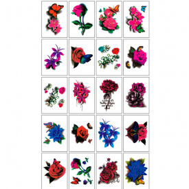Наклейки татуювання Flowers 20 шт (19694) GameStyle